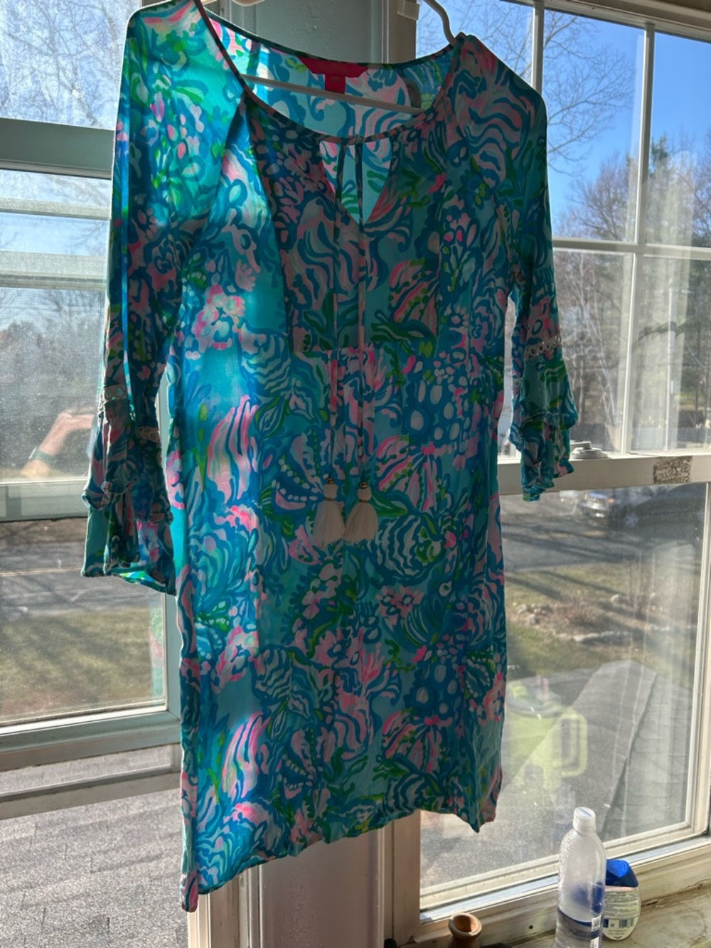 Lilly Pulitzer Turquoise Pink Green Floral Tunic Dress